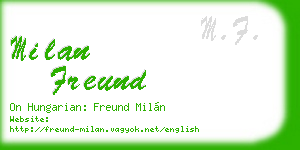 milan freund business card
